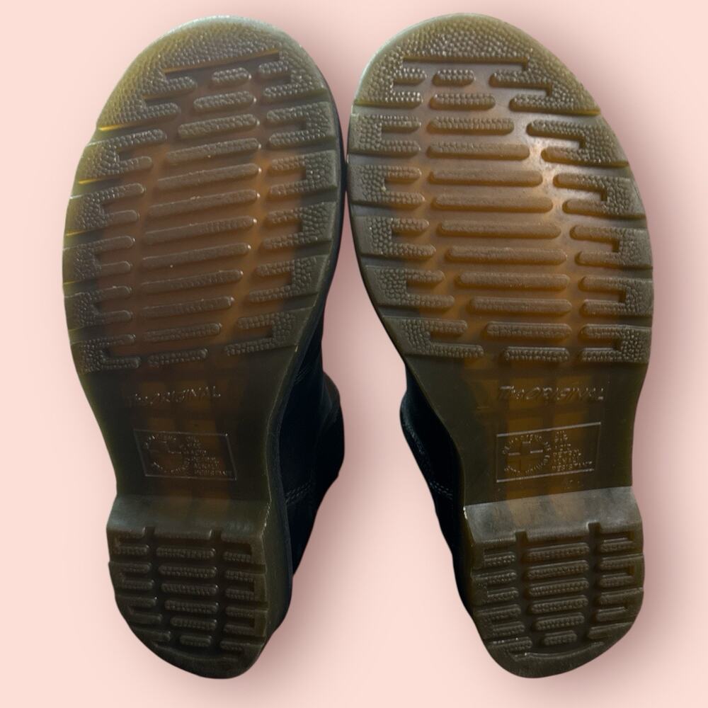 Dr Martens 2976 Yellow Stitch Black Chelsea Boots Women Sz 7 Wanama Leather Rare - Picture 5 of 5